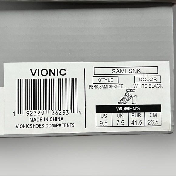 🌻NEW w/box Vionic Sami Black & White Snakeskin Leather Ankle Heels Size 9.5 - Picture 12 of 12